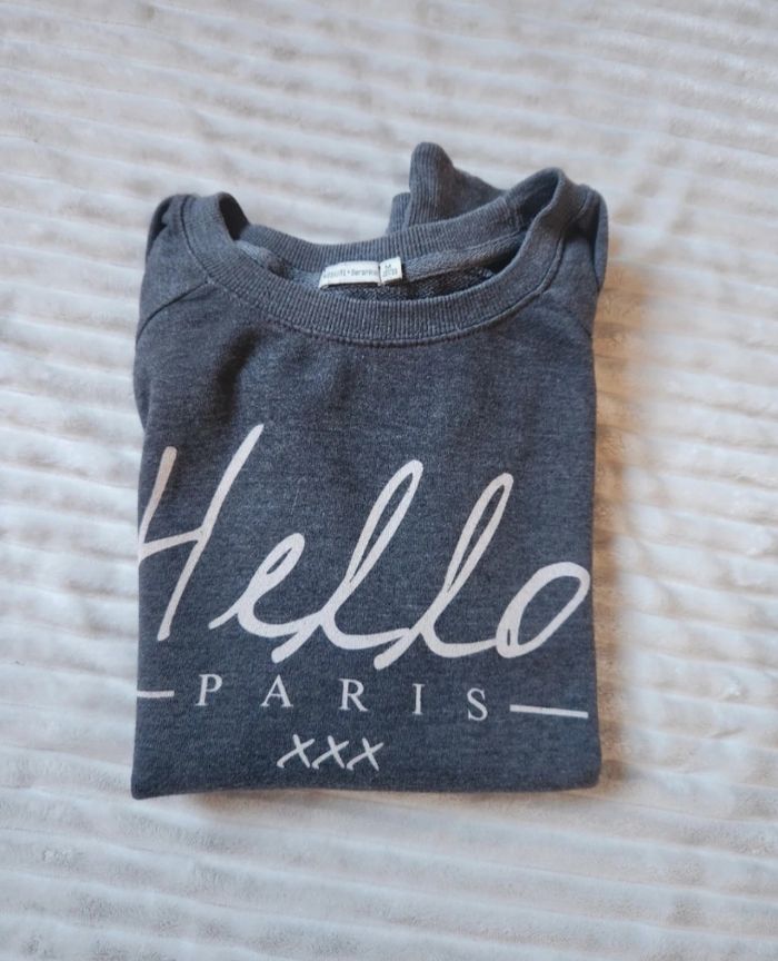 Sweat gris anthracite Bershka – Taille M, style casual - photo numéro 5