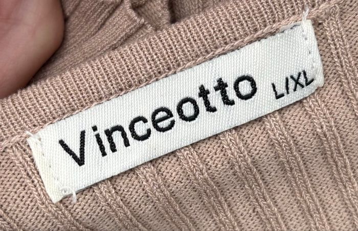🤍 Top beige à manches longues avec anneau central – Vince Otto – Taille 40/42 (L/XL) - photo numéro 4