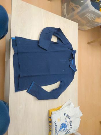 Polo marine manches longues Okaïdi 10 ans