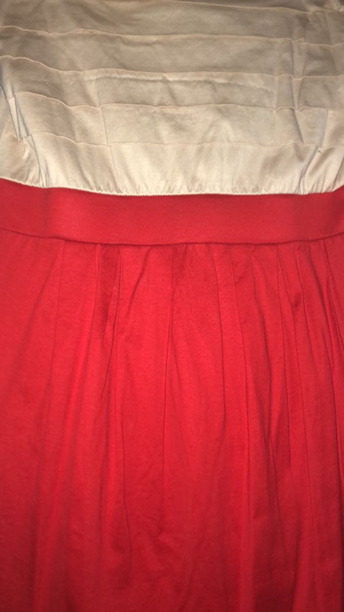 Robe Mango bustier bicolore rouge et beige taille L - photo numéro 2