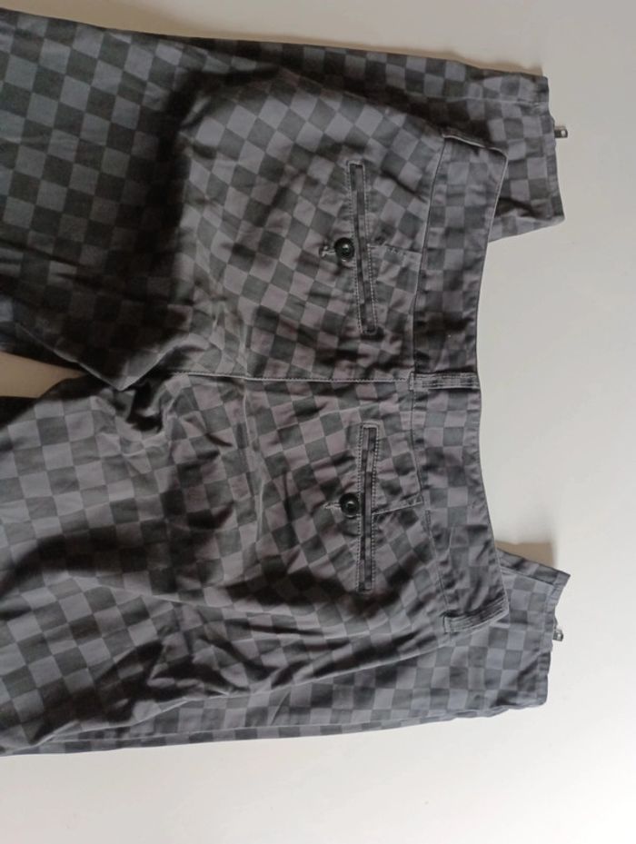 Pantalon court femme DDP taille 40 rétro vintage a carreaux coupe skinny - photo numéro 8