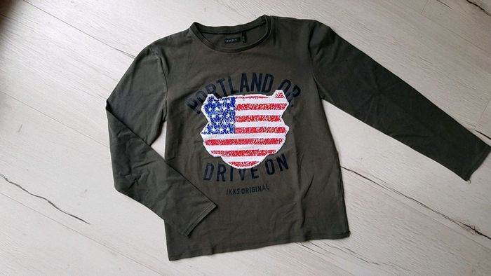 Tee shirt manches longues à sequins ikks garçon 12ans - photo numéro 2