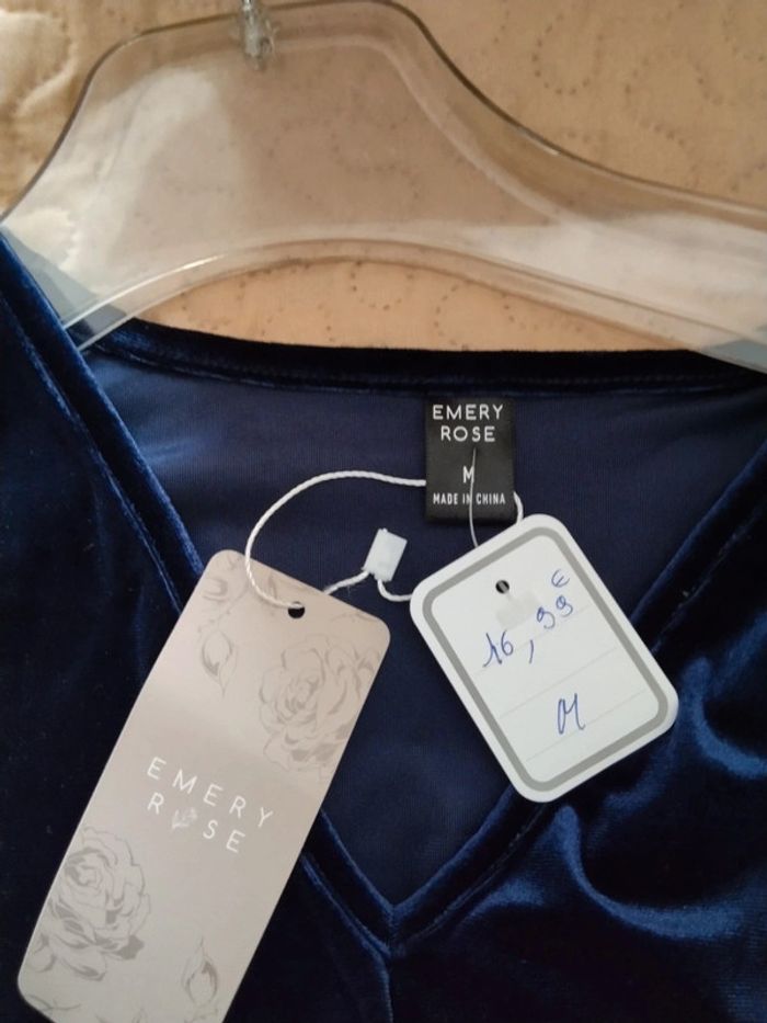 Robe velours bleu marque Emery-Rose - photo numéro 2