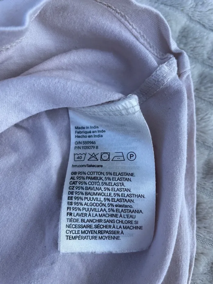 Top H&M rose pâle – Taille S, col rond style casual - photo numéro 7