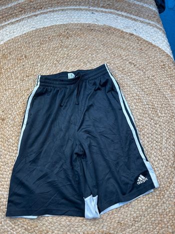Short Garçon Adidas Noir et Blanc | Taille 16 Ans | Très Bon État | BS306
