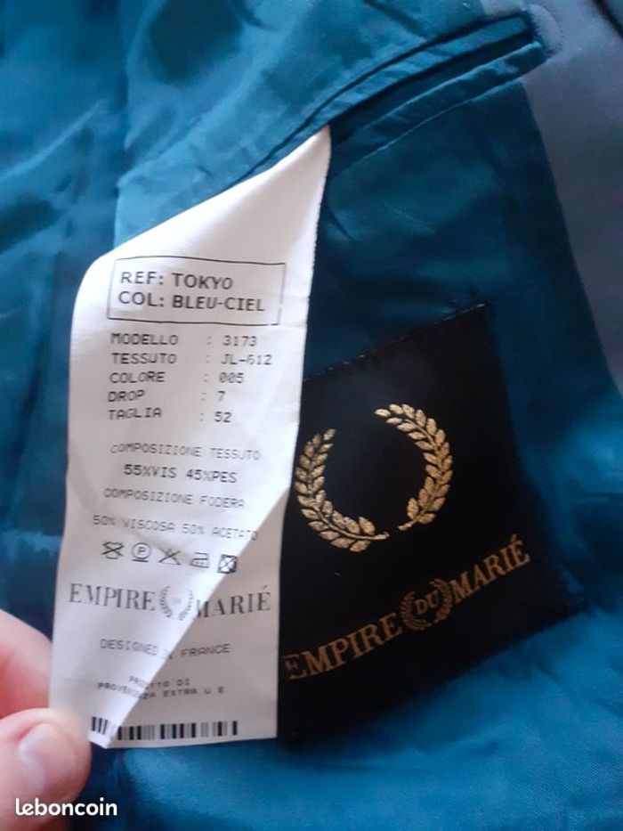 Costume bleu T 44 Empire du Marié - photo numéro 4