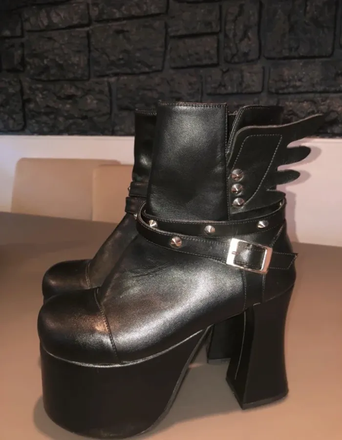 Bottes à talons plate-forme gothique – Devil Knight – T 38 - photo numéro 3