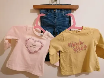 Lot tape à l œil  Tee-shirt manches longues et jean 6 mois