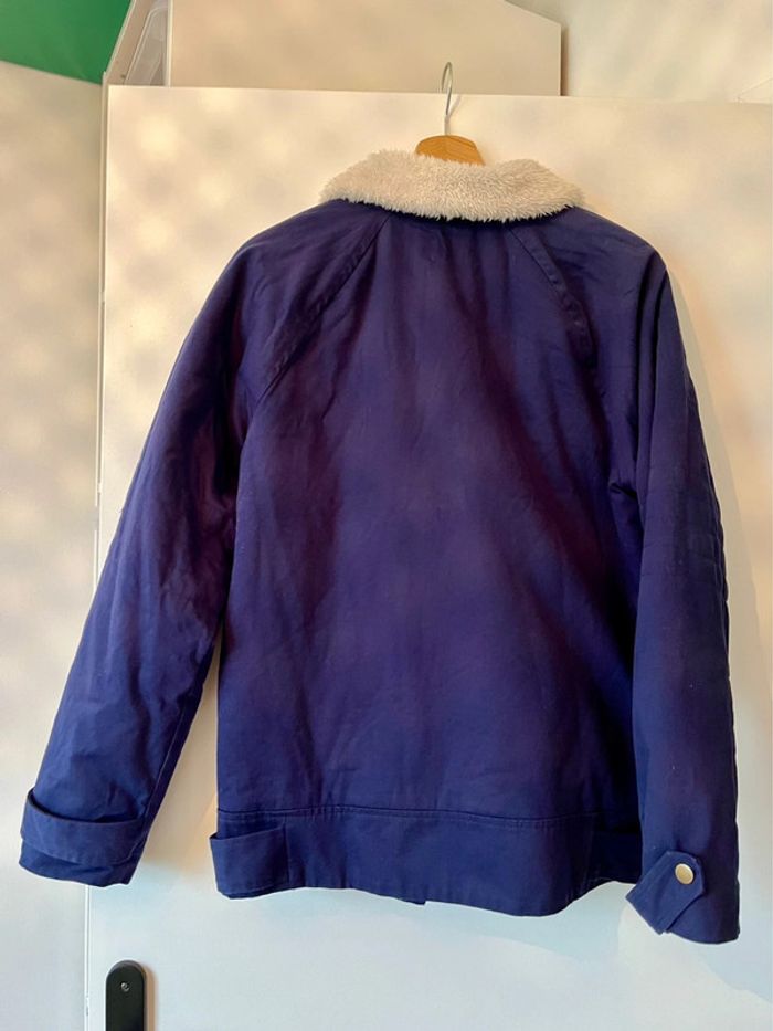 Blouson ekyog bleu et sherpa Teddy blanc cassé 40 - photo numéro 6
