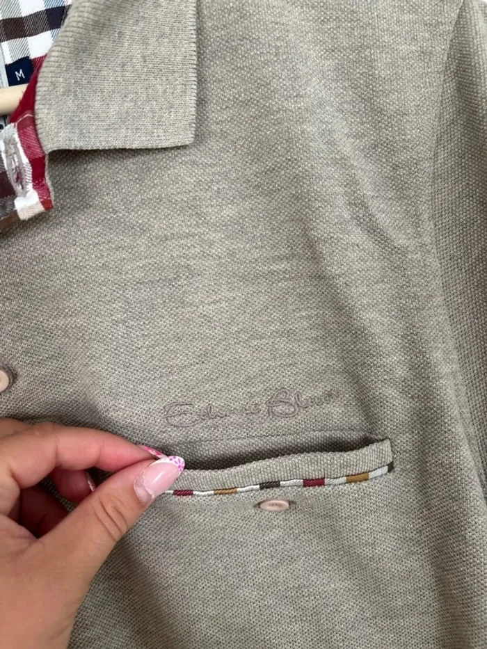 Polo beige ethnic blue taille M - photo numéro 4