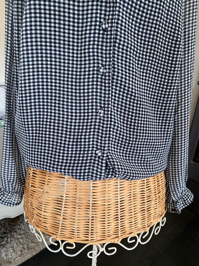 Chemise vichy noire et blanche à petits carreaux taille S / M - photo numéro 13