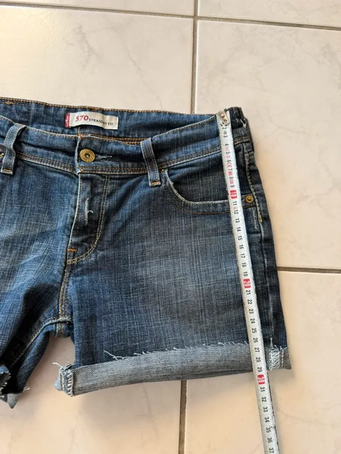 Short en jean Lévis 570 denim vintage USA coton top état - photo numéro 9