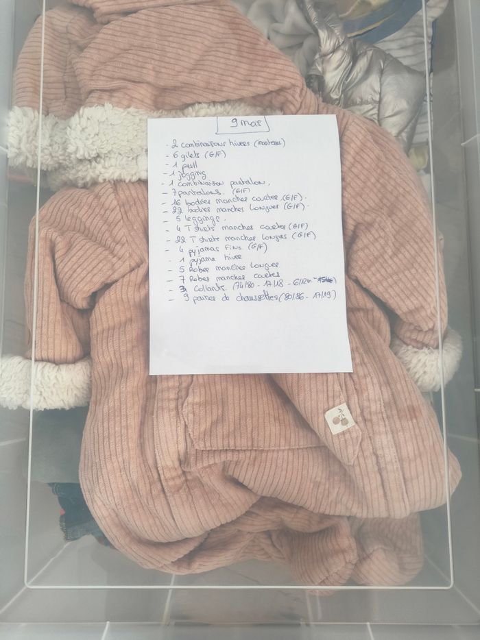 Vêtements bébé 9 mois garçon/fille