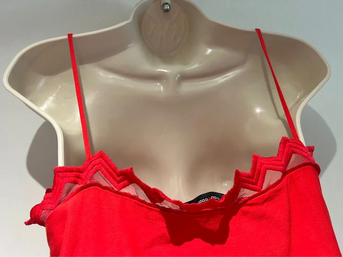 Robe Gala Rouge, dentelle, voile, Copcopine, taille 36 - photo numéro 3