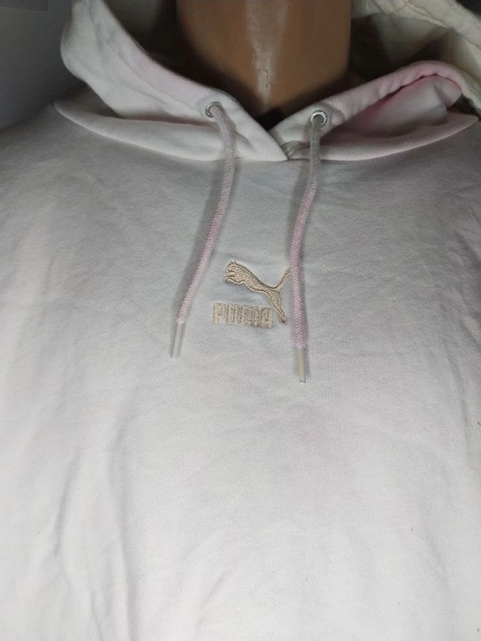 Pull puma blanc et rose XL en très bon état - photo numéro 2