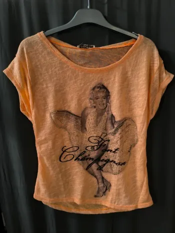 245417 tee-shirt MC orange femme TU azara