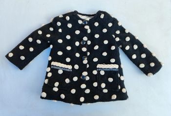Manteau noir à pois blancs 2 ans CATIMINI