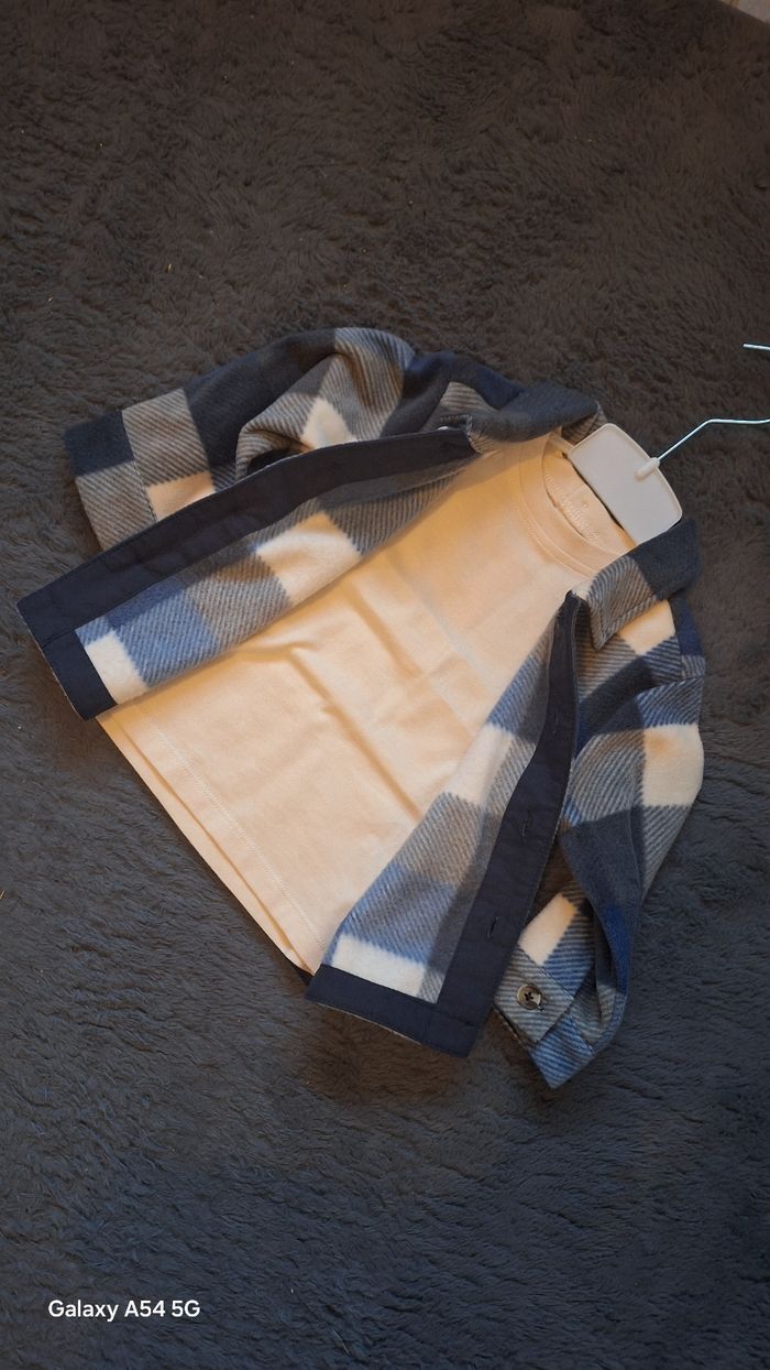 Ensemble 2 pièce chemise hiver plus pull manche longue - photo numéro 2