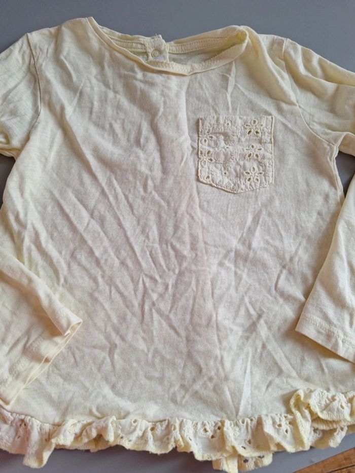 Haut jaune broderie 4 ans