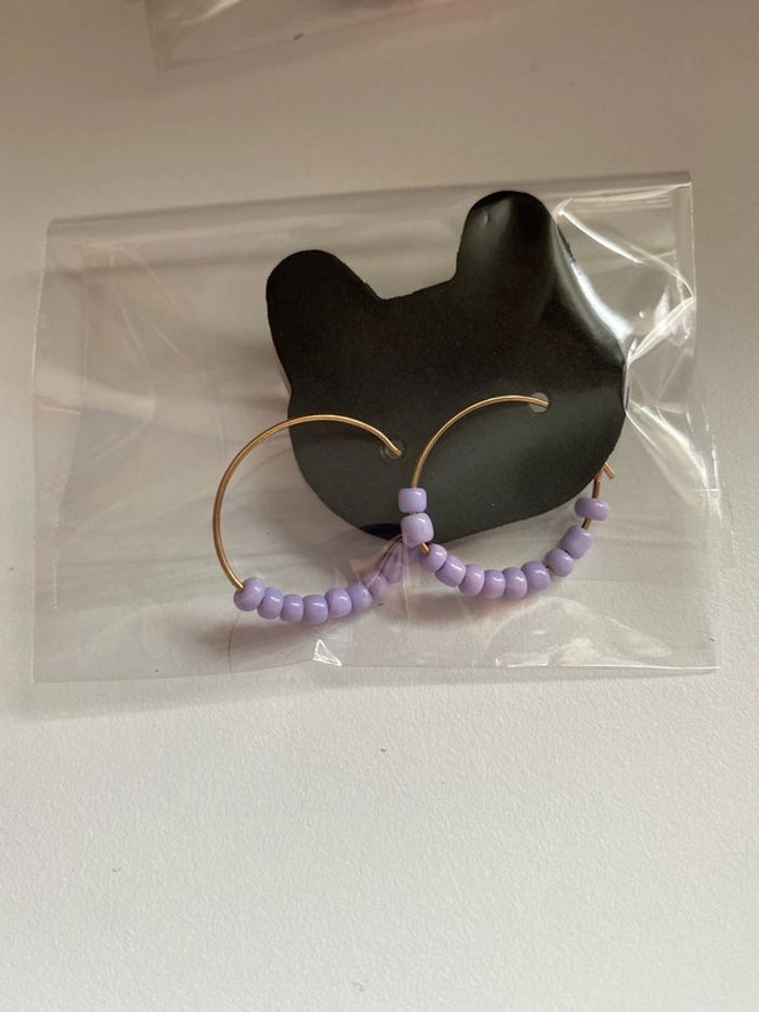 Lot de 2 paires de boucles d’oreille avec petites perles - photo numéro 2