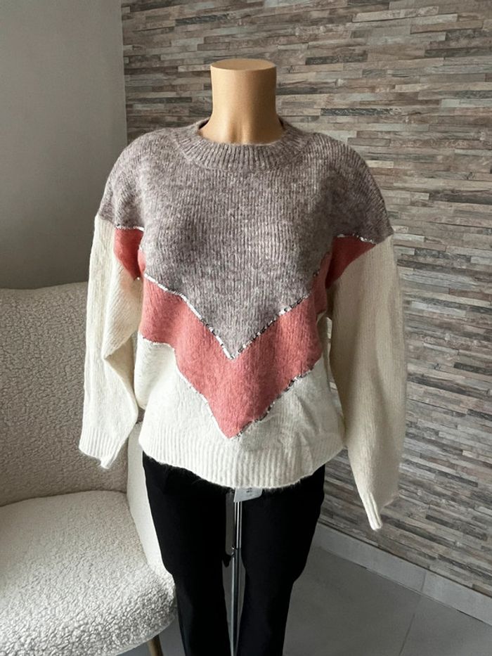 Pull tendance avec laine - photo numéro 3