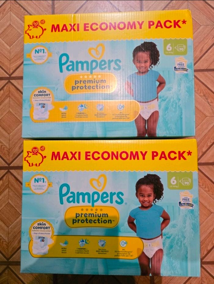 🌟 Pampers Premium Protection 2x70 couches Taille 6 (13- 18 kg) 🌟