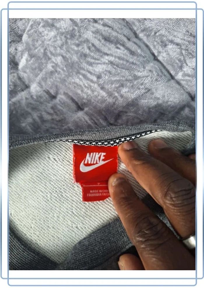 Sweat a col rond / Crewneck nike gris homme / floqué taille S - photo numéro 9