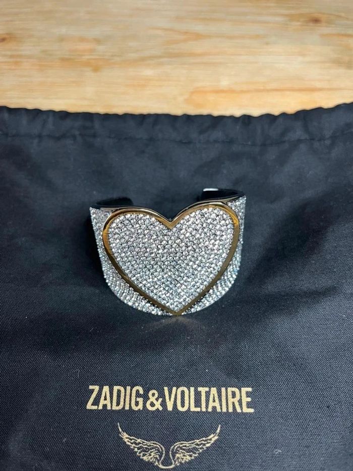 Bracelet manchette Idol Strass au motif de coeur Zadig & Voltaire