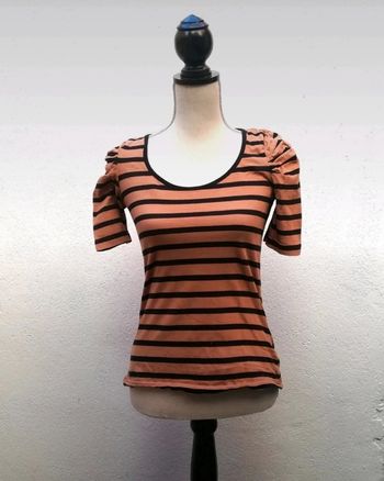 Tee-shirt rayé drapé aux épaules taille L marque Jennyfer