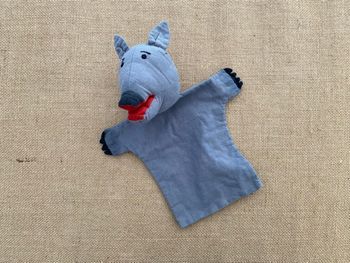 Doudou marionnette Loup gris children-nepal
