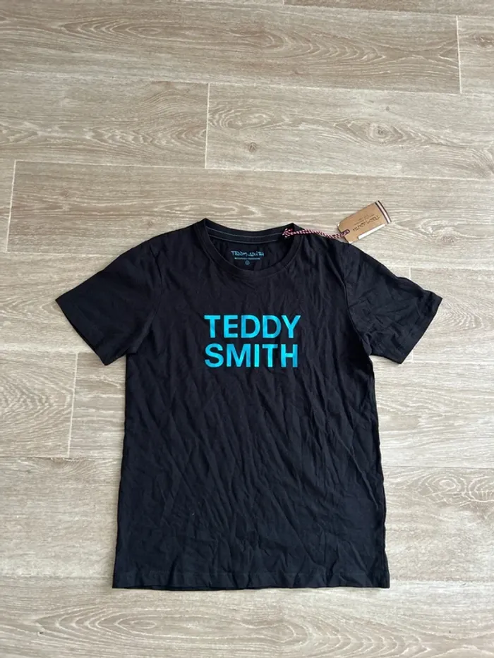 T-shirt noir logo bleu Teddy Smith 12ans