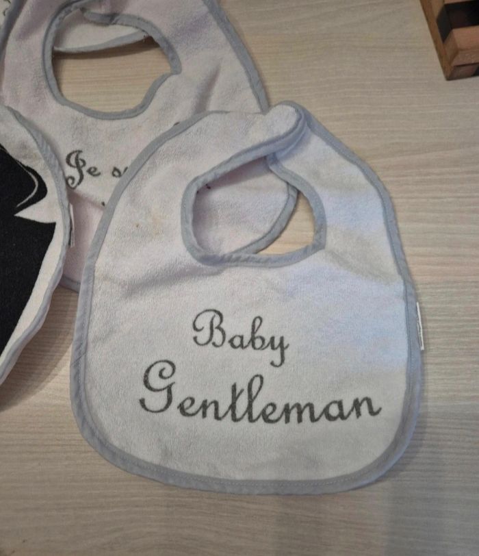 Lot de 5 bavoirs garçon baby gentlemen - photo numéro 2