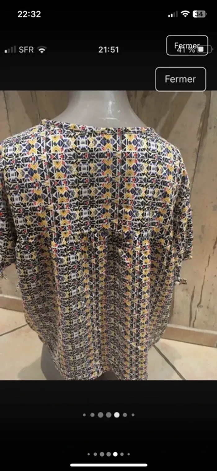 Magnifique blouse d’été en 46 de marque Damart en excellent état - photo numéro 6