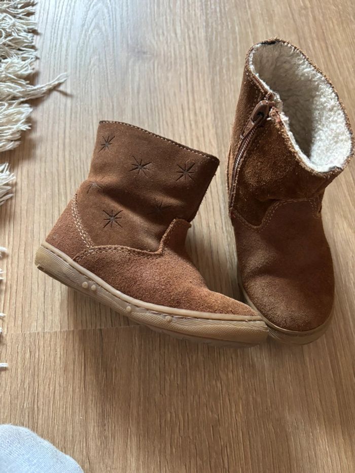 Bottines marrons fourrée bout chou