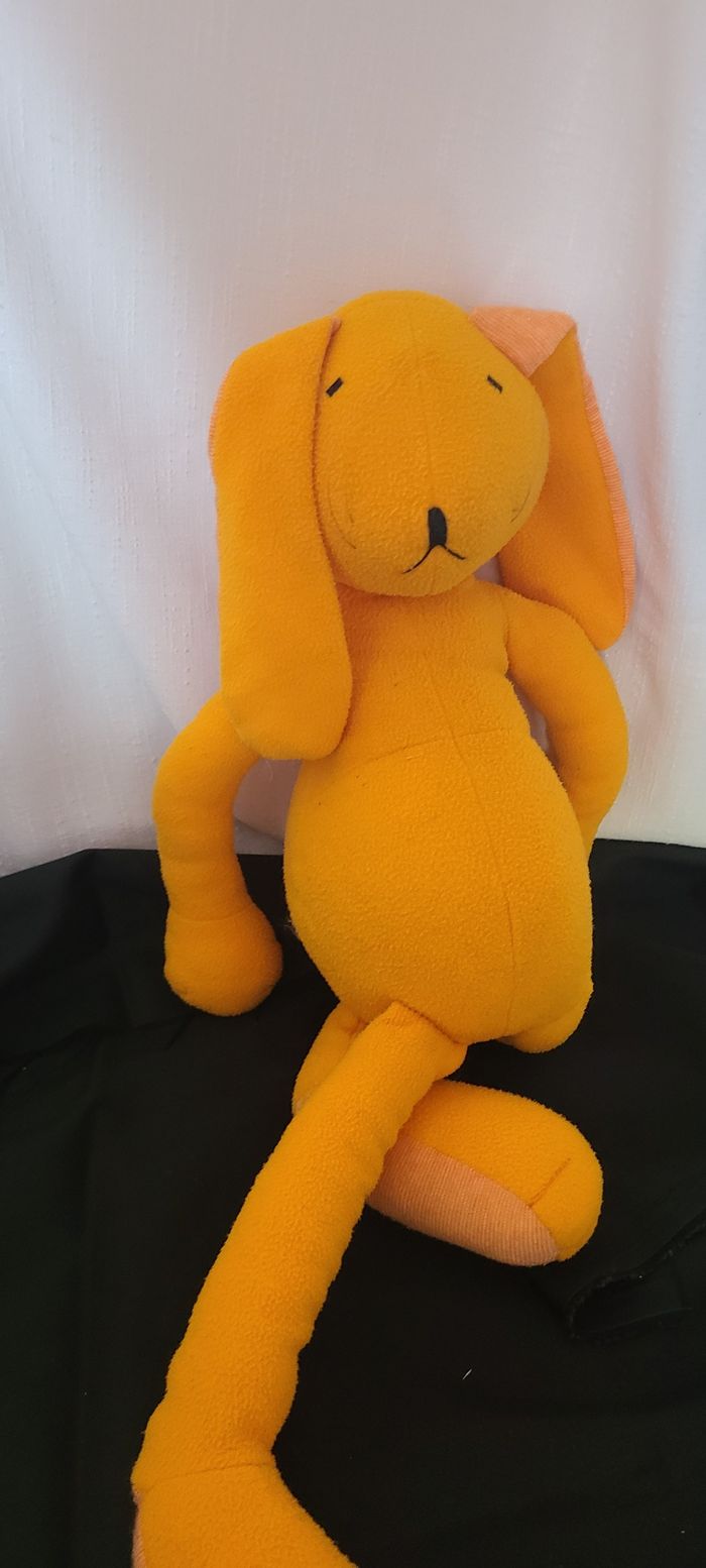 LAPIN LE PRINTEMPS DOUDOU PELUCHE EXCLUSIVE EDITION SPECIALE ORANGE 60 CMS - - photo numéro 5