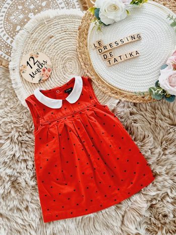 Robe rouge cœur 12mois
