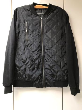 Gilet zippé noir bi-matière - Taille L