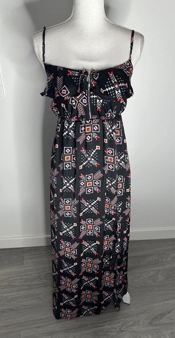 Robe longue ethnique aztèque noire et multicolore Tally Weijl T38 M