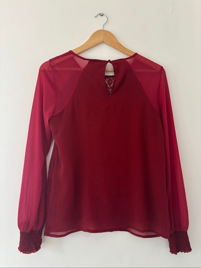 Haut bordeaux rouge / blouse bordeaux rouge - photo numéro 2
