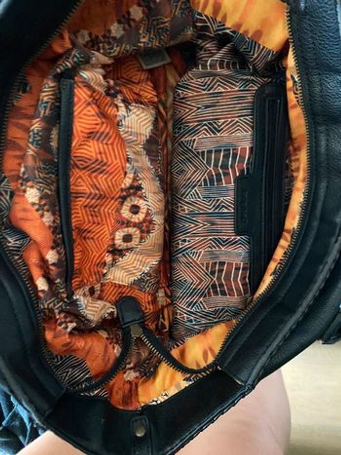 Sac Desigual noir & orange brodé – grand format, original - photo numéro 5