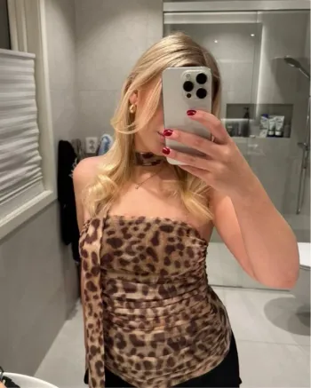 Top Zara imprimé léopard taille L