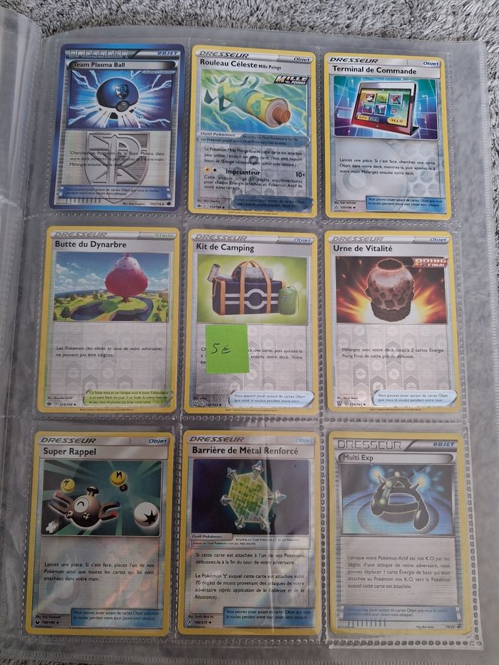 Lot de carte pokemon holo et reverse Team Plasma ball Rouleau Celeste Terminal de commande