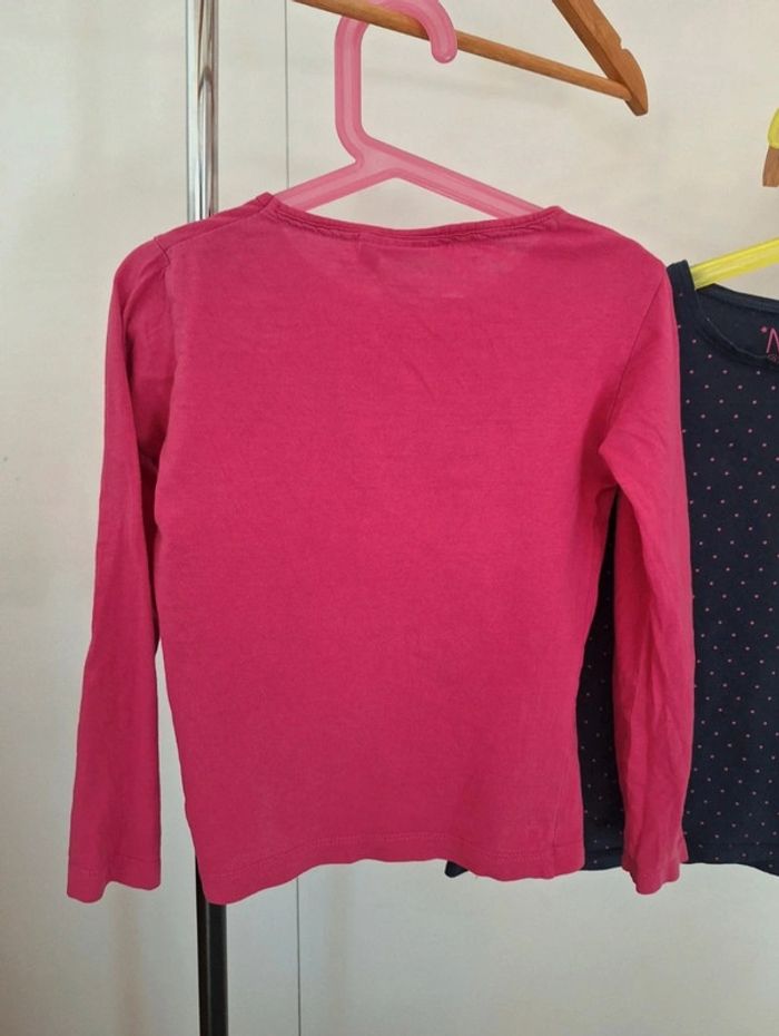Lot 3 t-shirts 8 ans enfant fille NKY et Orchestra rose, bleu et marron - photo numéro 4