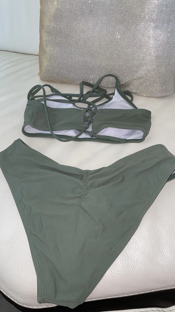 Maillot de Bain Vert Kaki Neuf - Bikini 2 Pièces Taille S - photo numéro 2