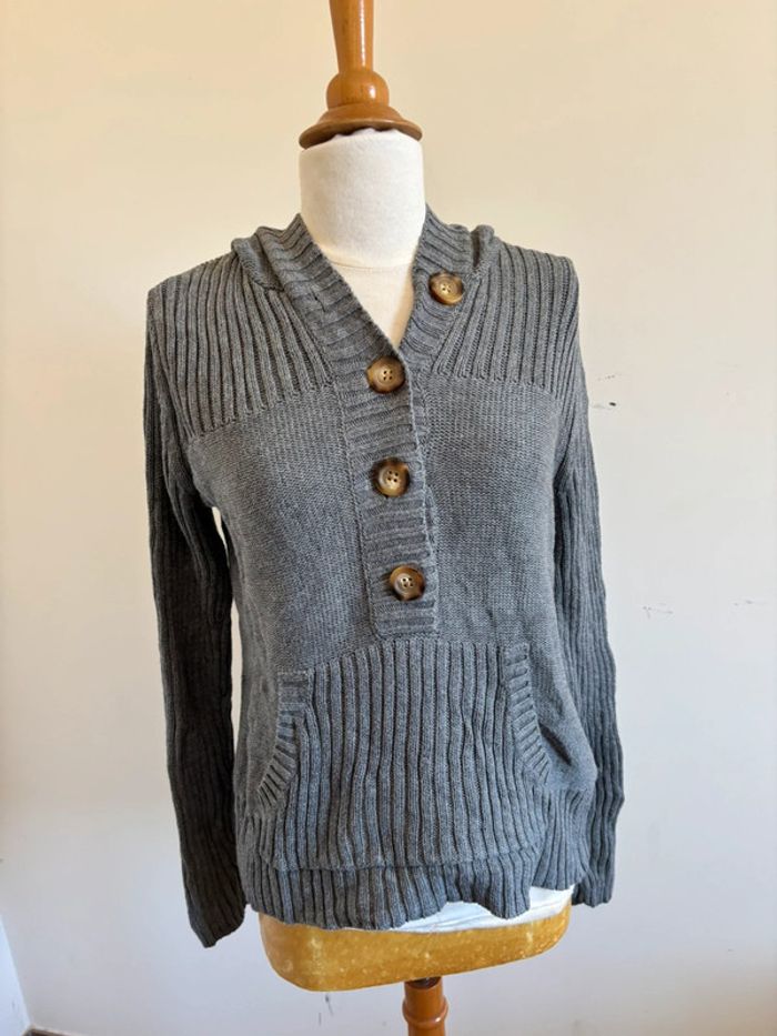 Pull à boutons gris Tommy Hilfiger - photo numéro 3