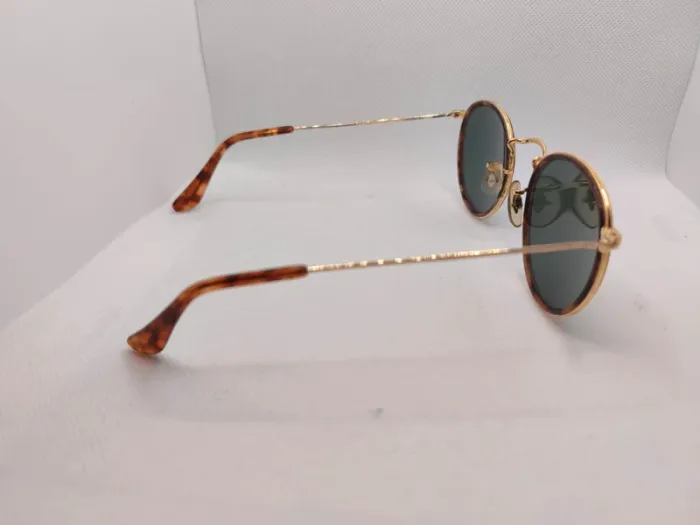 Lunettes de soleil Ray ban Classic Round plaqué or fabriquées aux USA par bausch e lomb - photo numéro 4