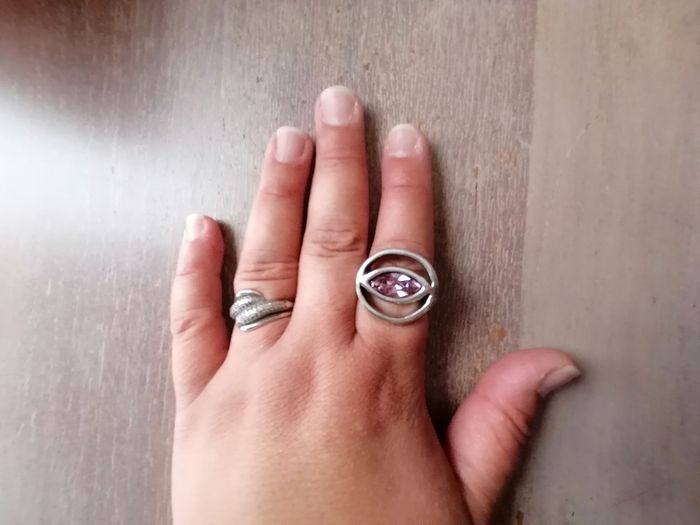 Bague unode50 plaqué argent et cristal