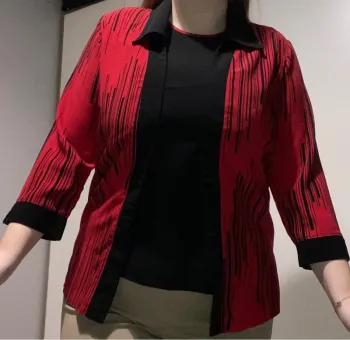 Ensemble top et gilet à motif
