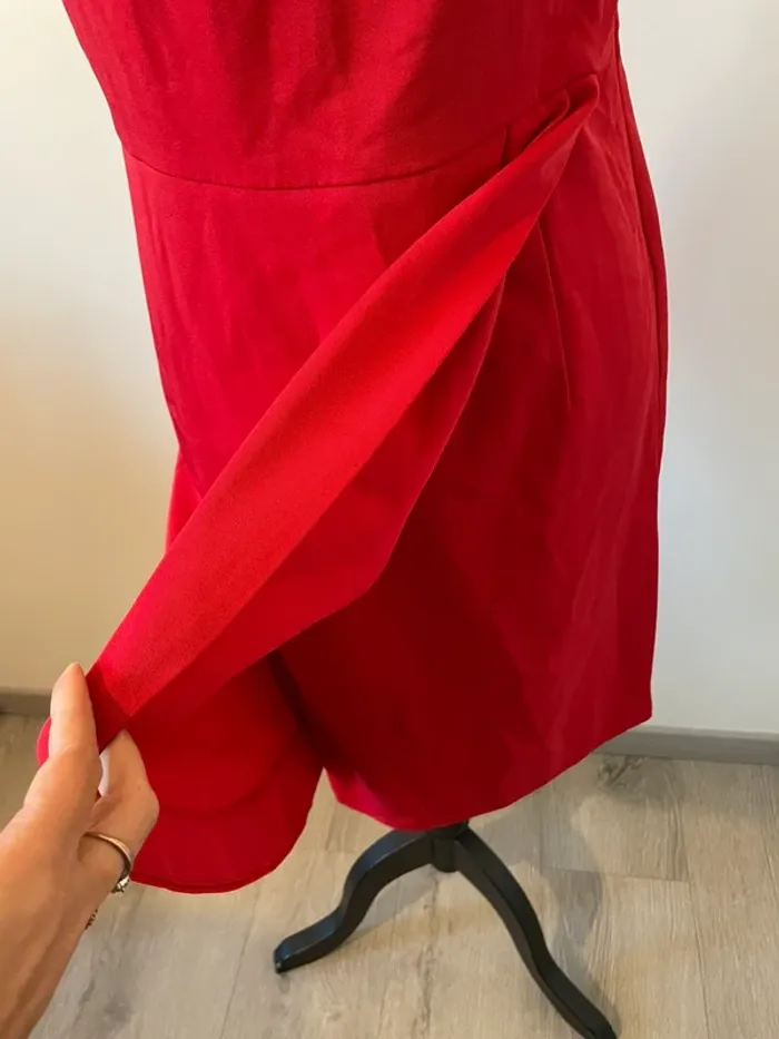Robe fourreau rouge BPC effet portefeuille - Taille 38 - photo numéro 4