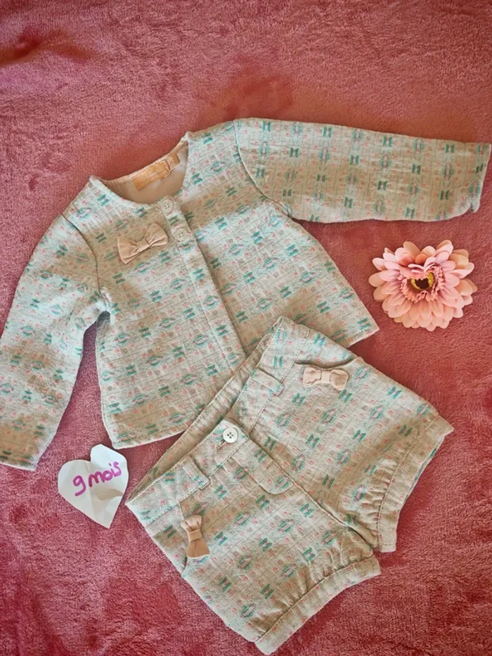 Ensemble costume short et veste fille